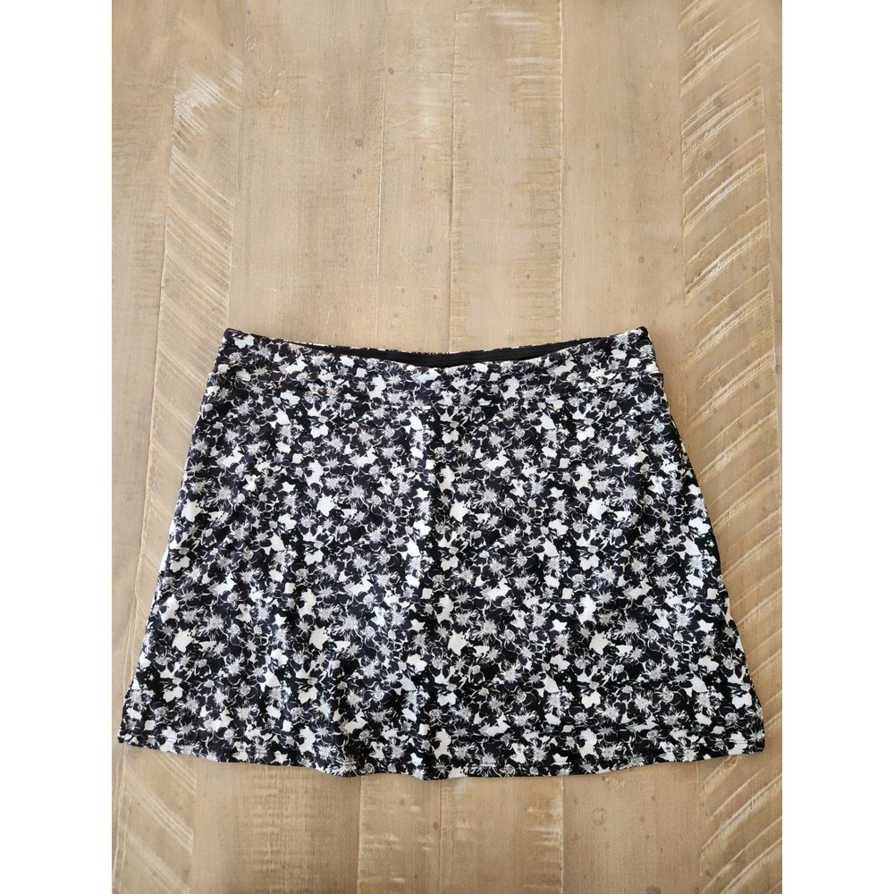 Tranquility Skort Black White Floral W Excellent Athletic Built-in Shorts Large